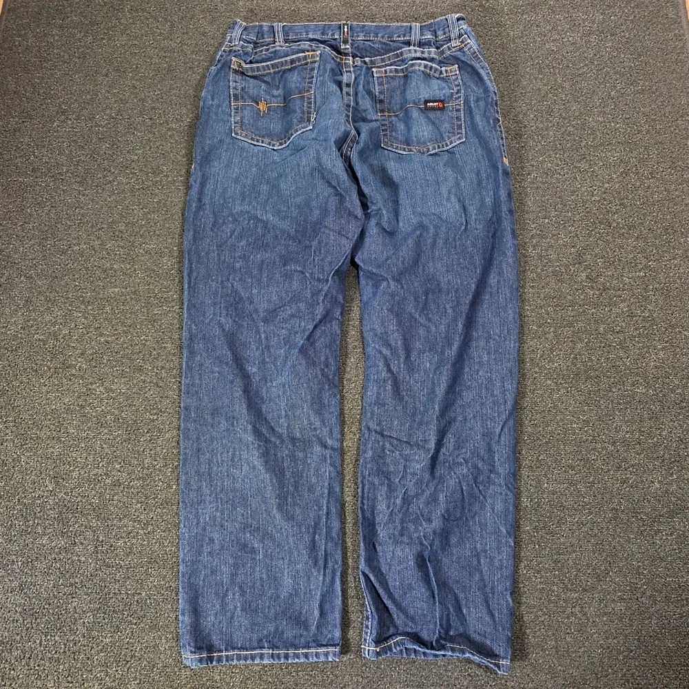 Ariat FR M3 Loose Fit Jeans Mens 36x32‎ Blue Flame Resistant Work Safety Denim